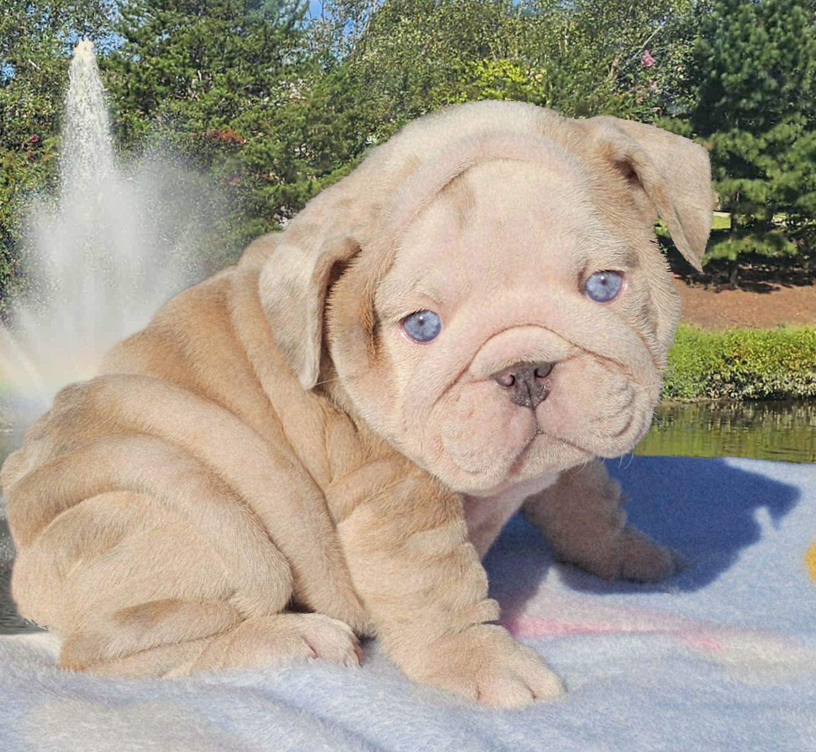 Lilac bulldog puppy