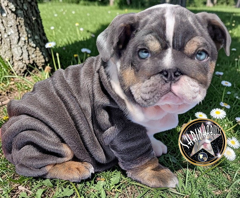 Blue bulldog puppy