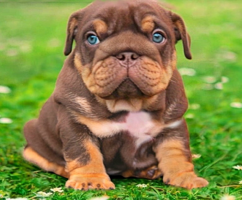 Chocolate bulldog puppy for sale