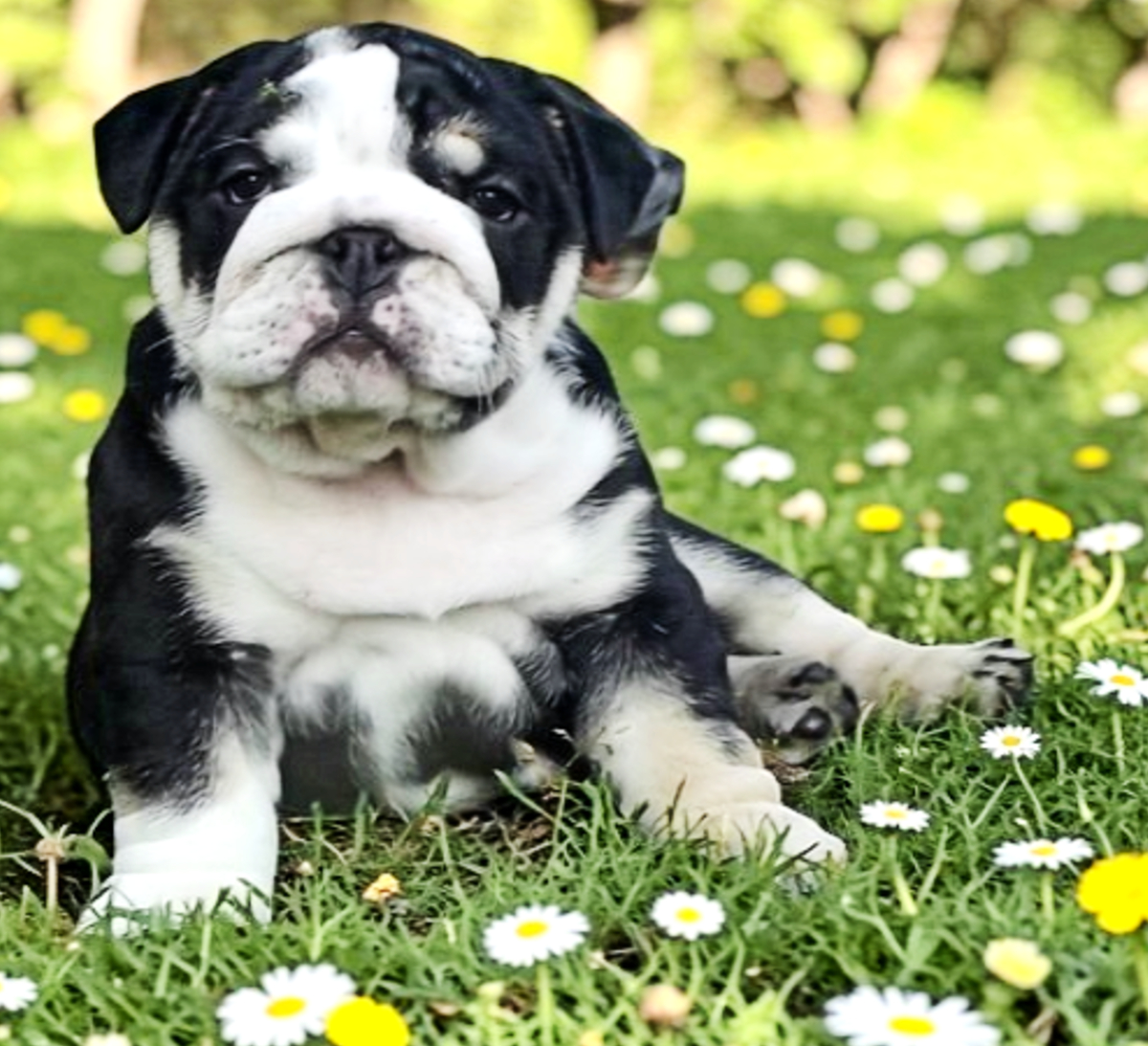 Black bulldog puppy
