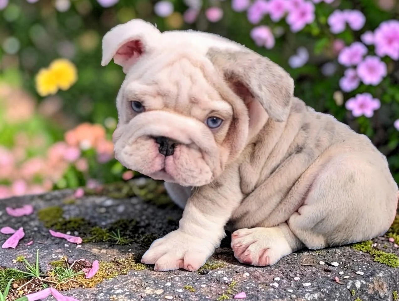 Lilac bulldog puppy