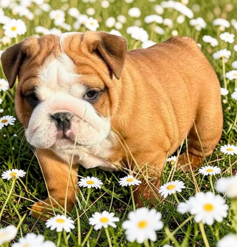 red bulldog puppy