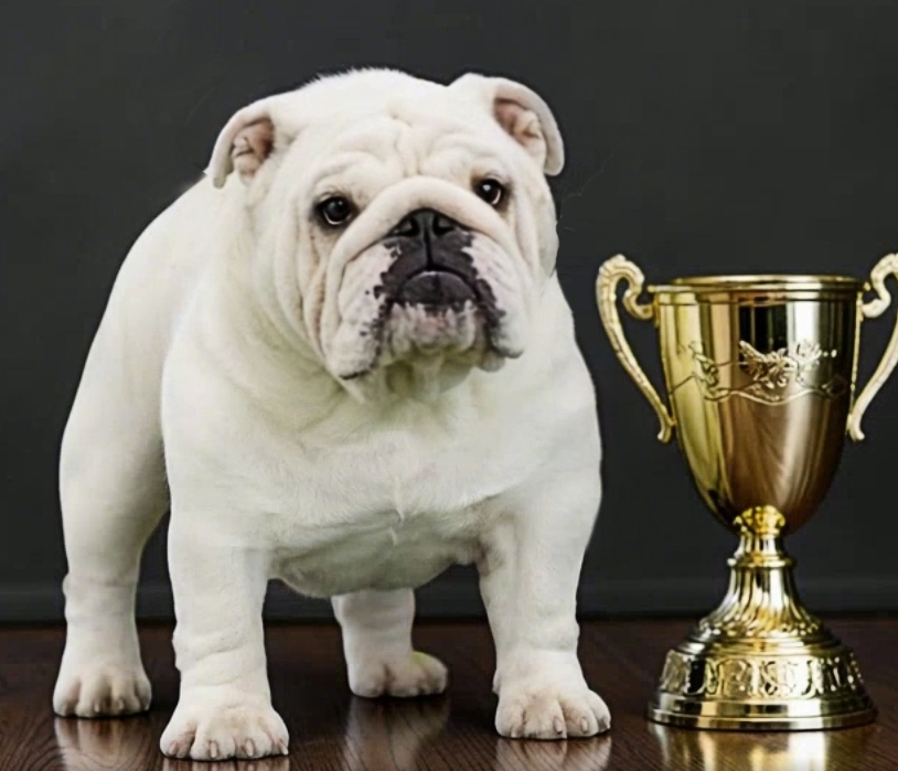 White AKC bulldog stud