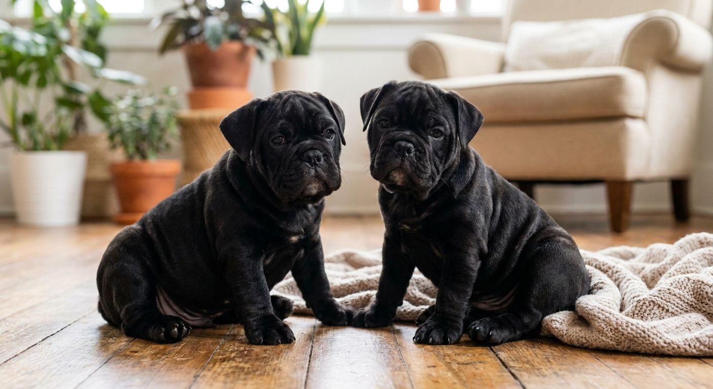 Black English Bulldog puppies for first-time owners