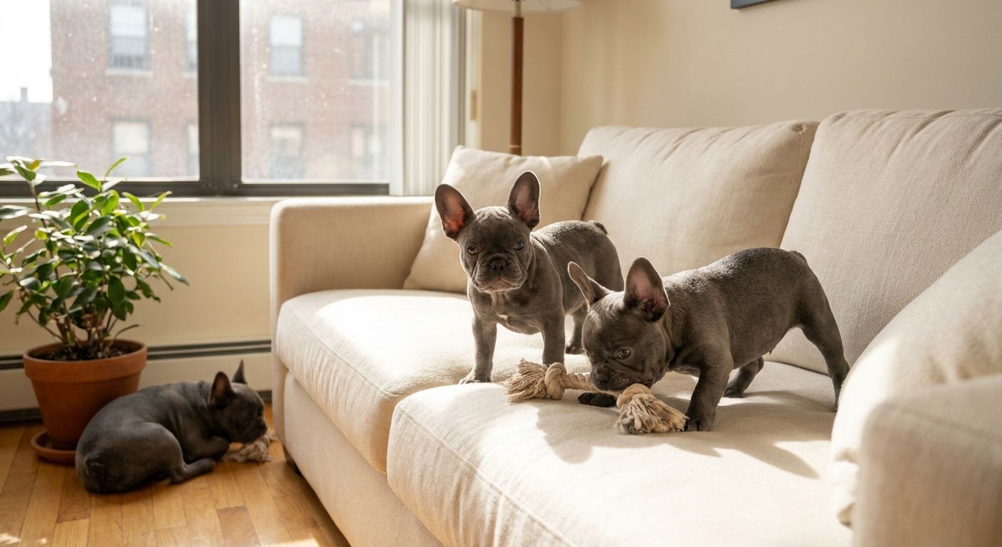 Blue French Bulldog puppies for apartment living