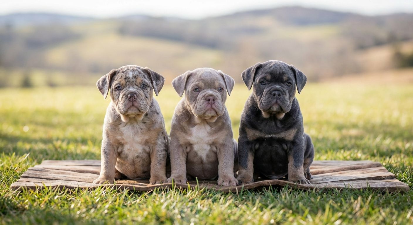 How to choose between a merle, lilac, or blue bulldog puppy