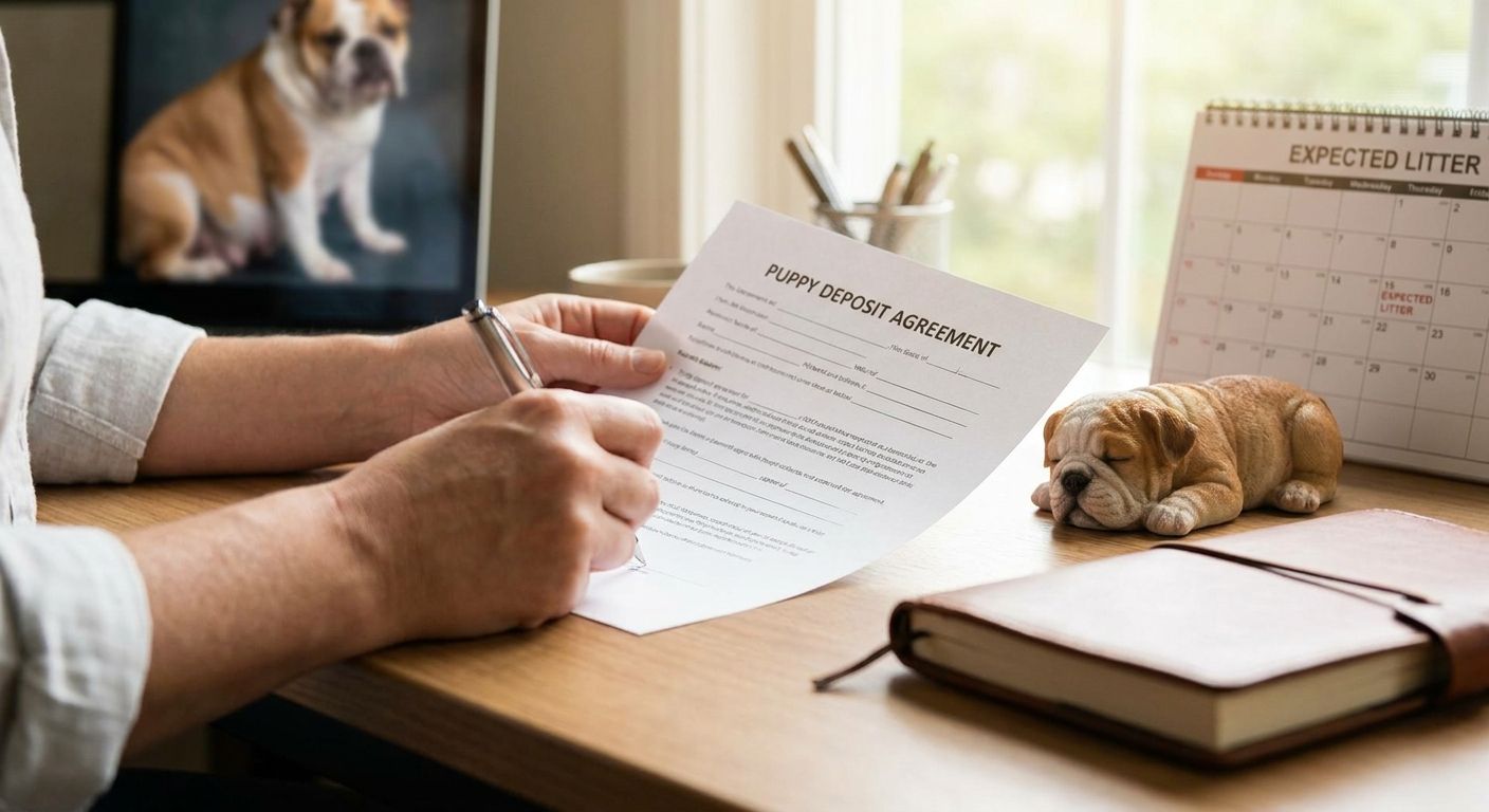 How to reserve a bulldog puppy with a deposit before birth