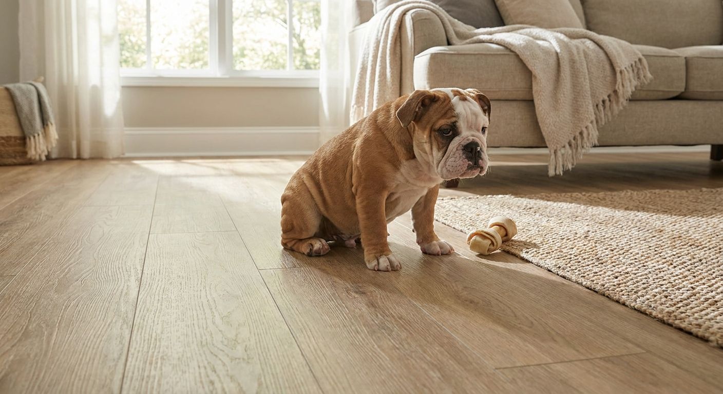 Best flooring for a home with an English Bulldog puppy