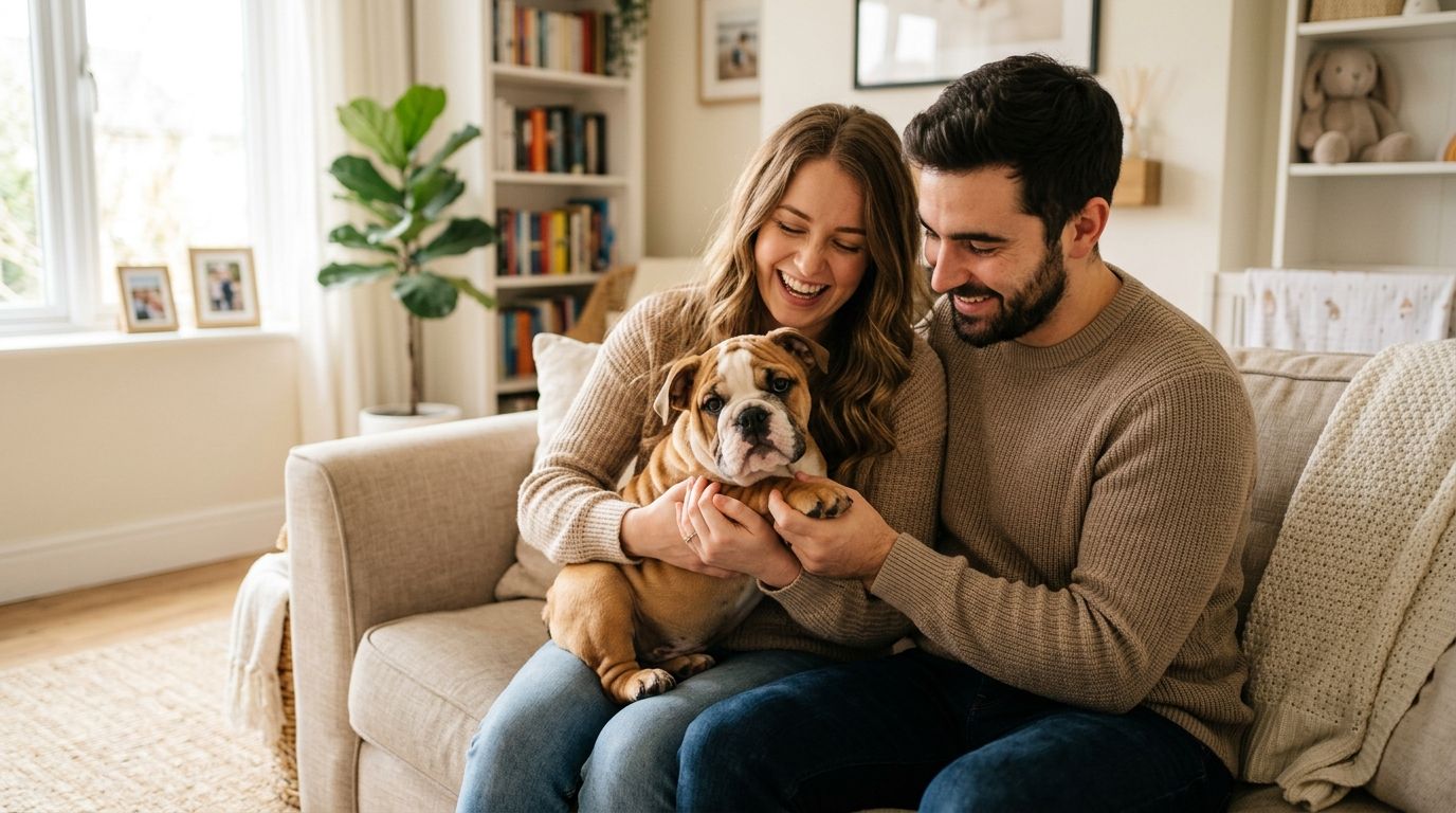 English Bulldog puppies for couples planning a family
