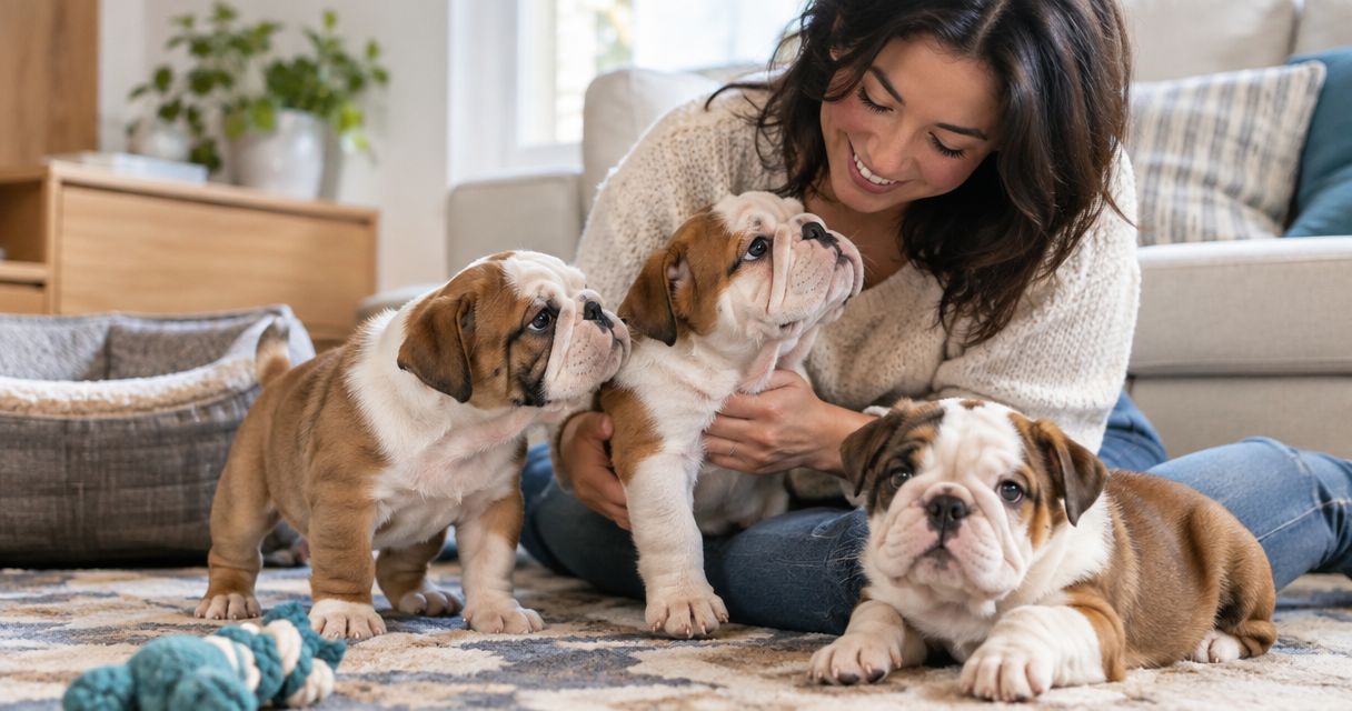 English Bulldog puppies for owners downsizing from a larger breed