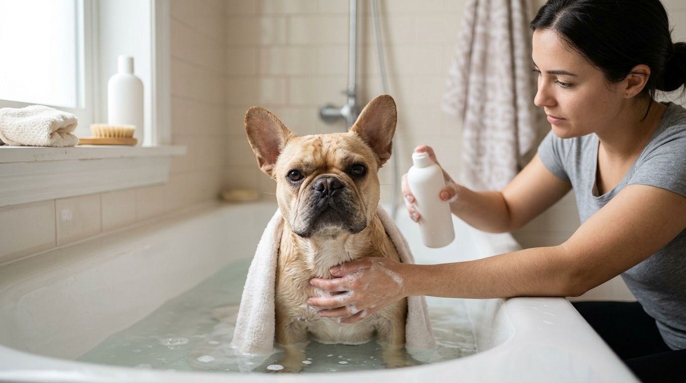 How to bathe a French Bulldog with sensitive skin
