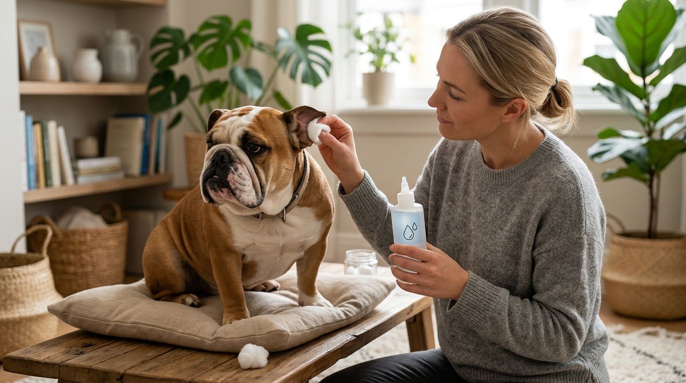 How to clean an English Bulldog's ears at home