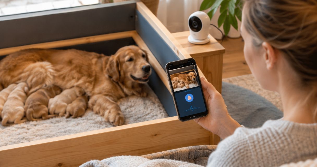 How to connect a whelping camera to phone alerts for real-time labor monitoring