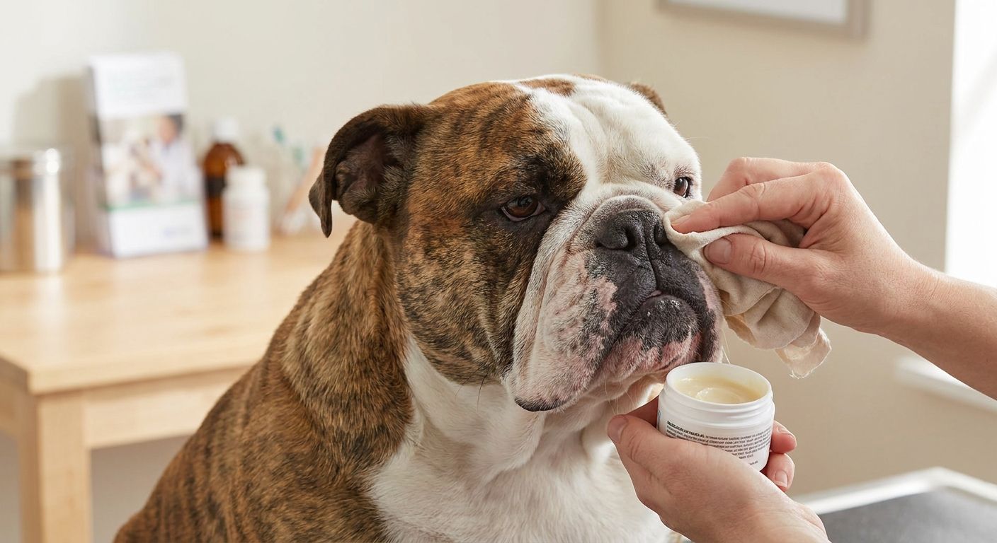 How to manage skin fold infections in an English Bulldog