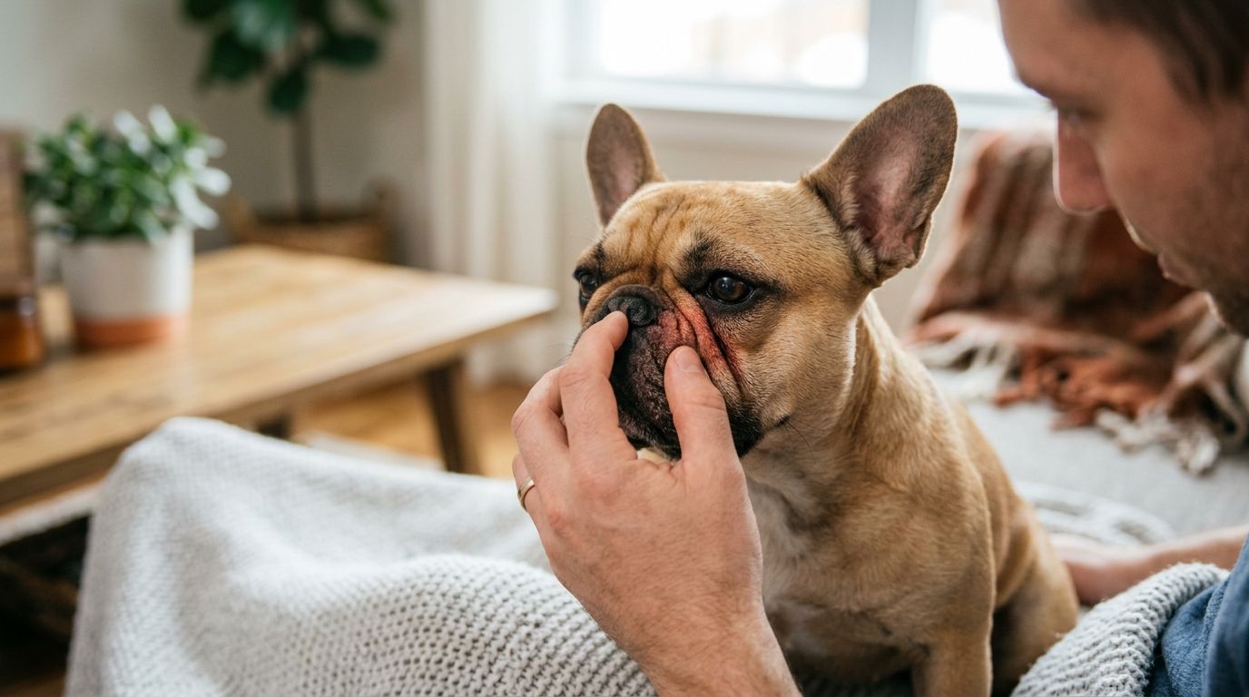 How to manage yeast infections in a French Bulldog's folds