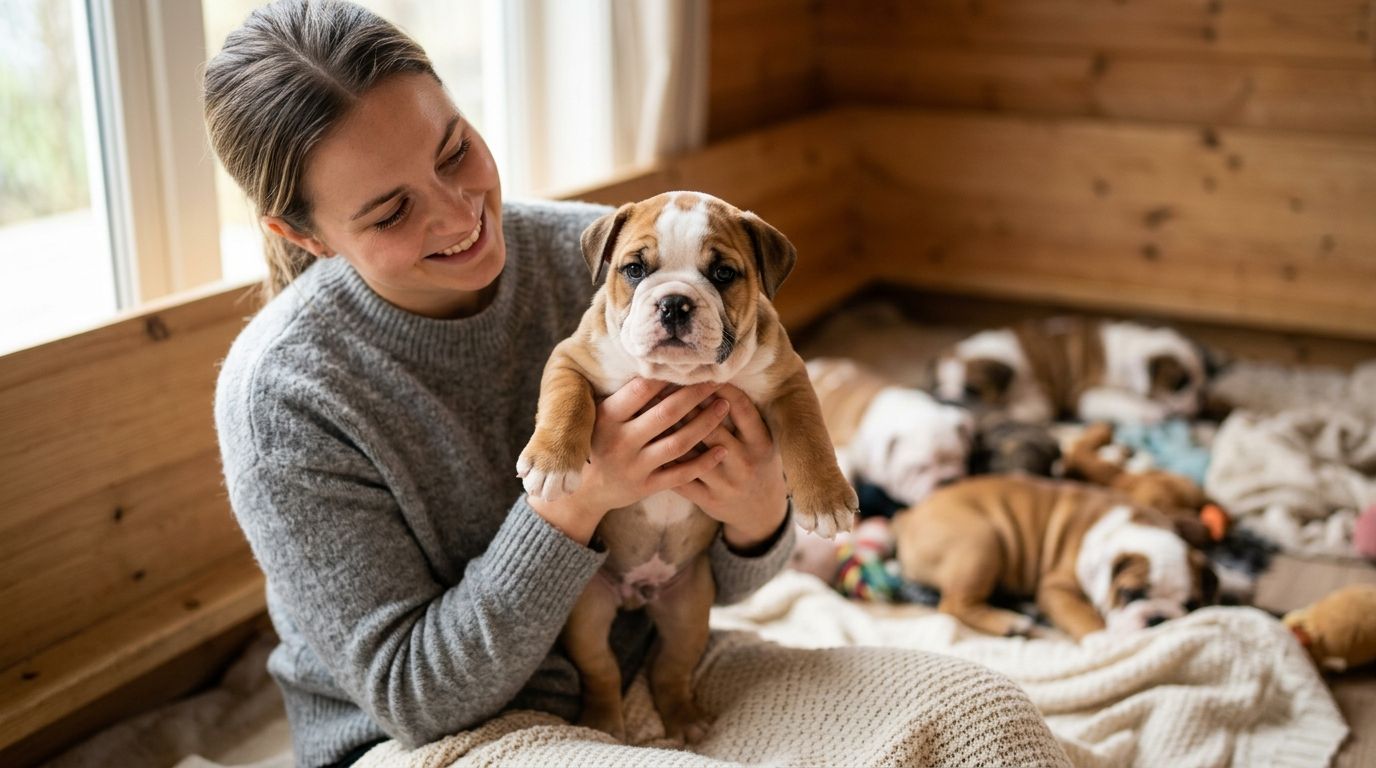How to pick a healthy bulldog puppy from a litter