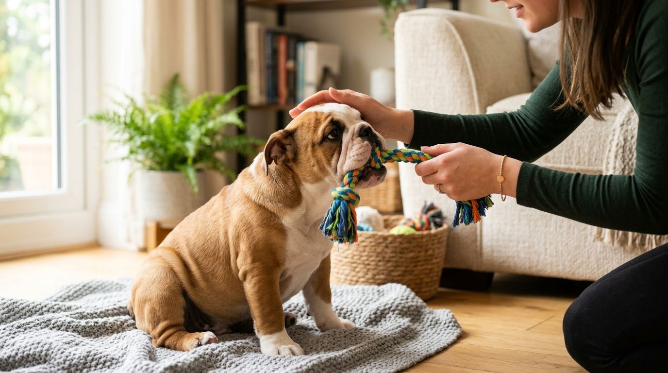 How to stop a bulldog puppy from biting