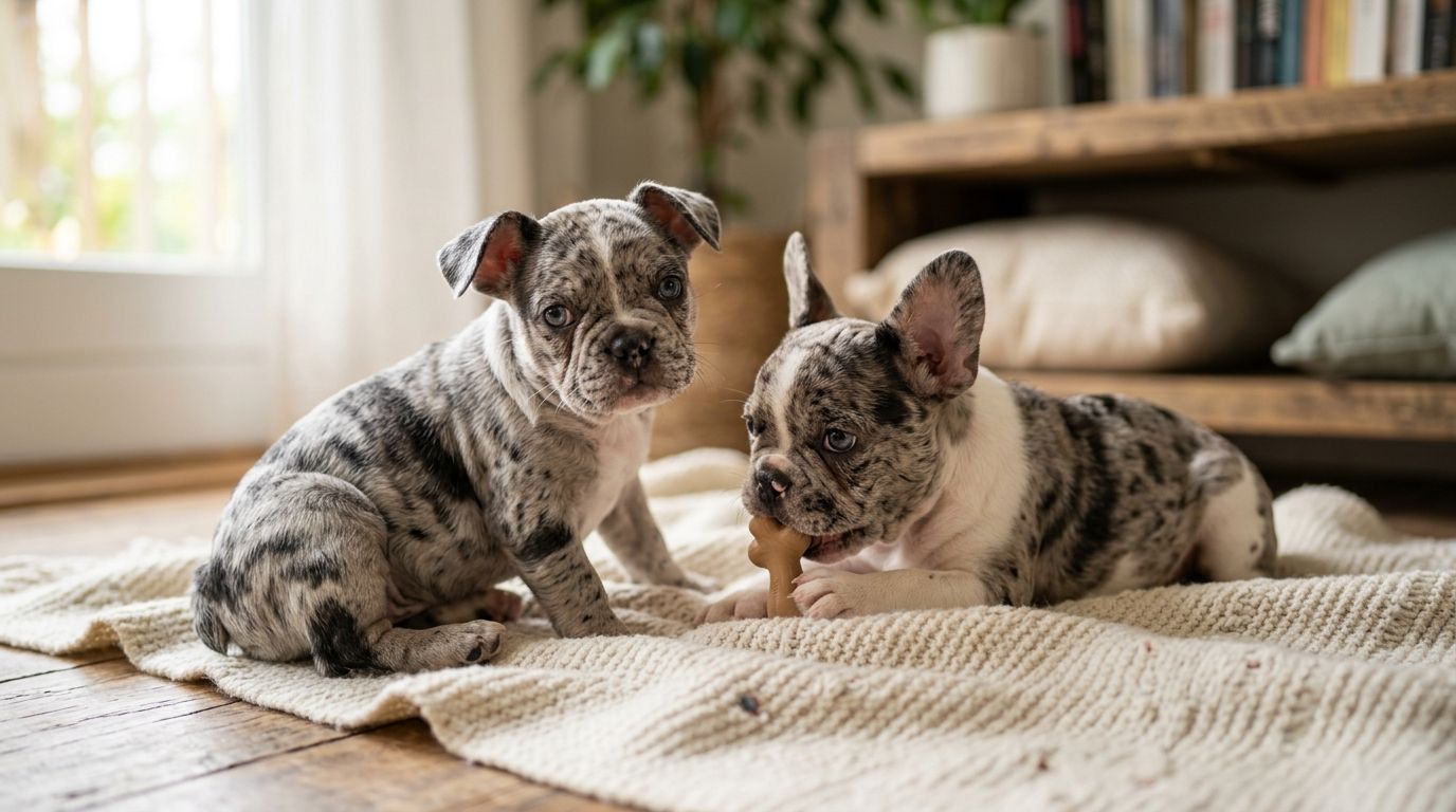 Merle pied French Bulldog puppies for pattern lovers