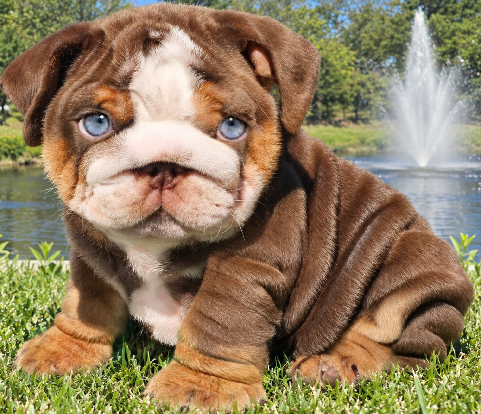 Chocolate bulldog puppy for sale