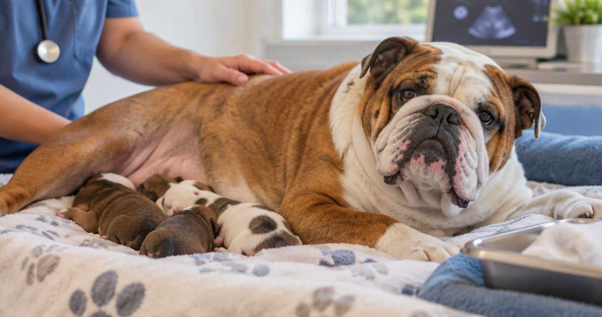 How long does C-section whelping take for an English Bulldog?